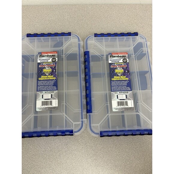 Flambeau Other - Flambeau Outdoors Lot Of 2 Plastic Fishing Storage Tackle Boxes, 16 Divisions